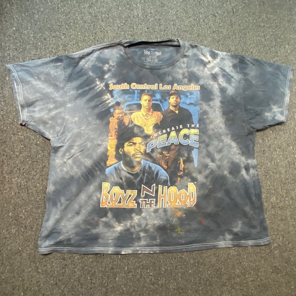 Philcos Boyz N The‎ Hood T Shirt 4XL Mens Grey Tie Dye Streetwear Graphic Tee